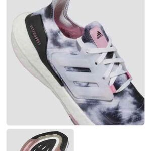 Adidas Women's Ultraboost 22 Sneakers - Black and Pink Tie-Dye size 9.5